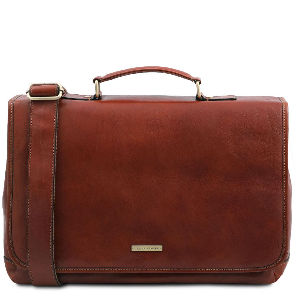 Tuscany Leather Borsa da Lavoro TL SMART Multiscomparto in Pelle con Pattella Saldi