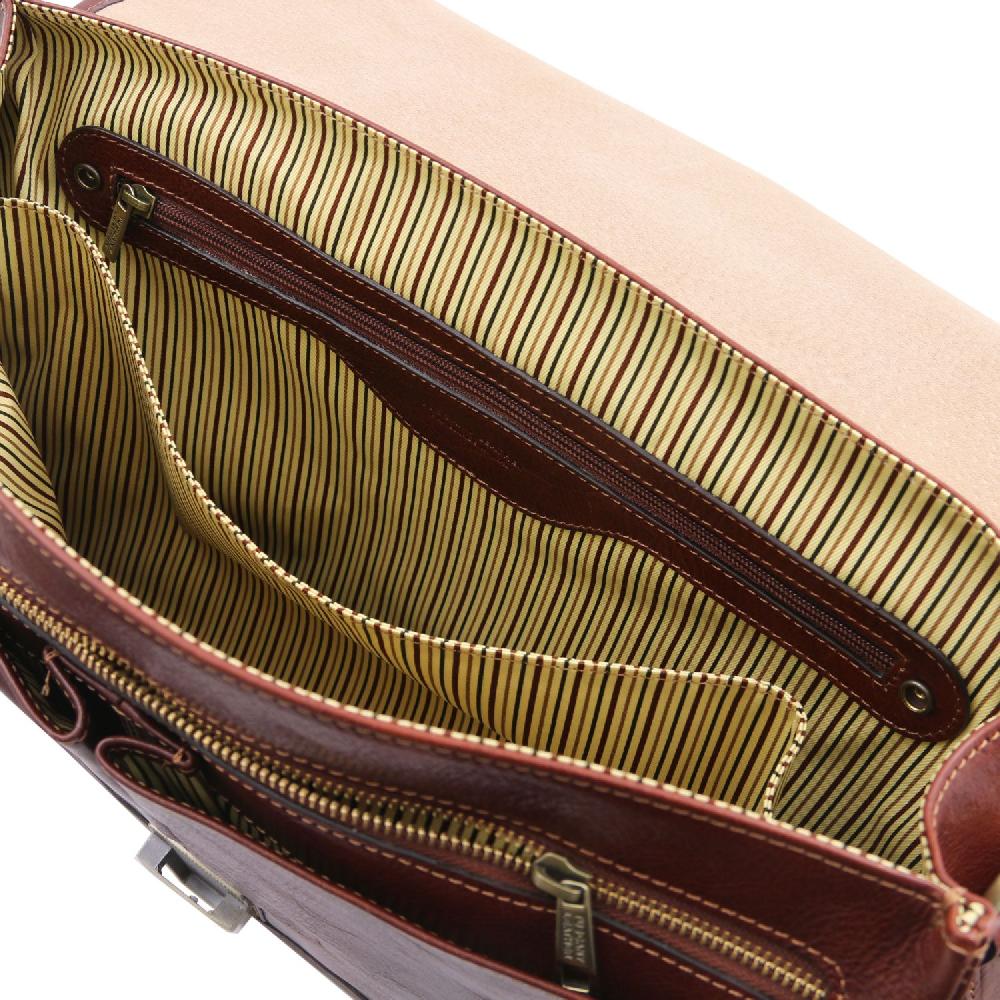 Tuscany Leather Borsa da Lavoro TL SMART Multiscomparto in Pelle con Pattella Saldi