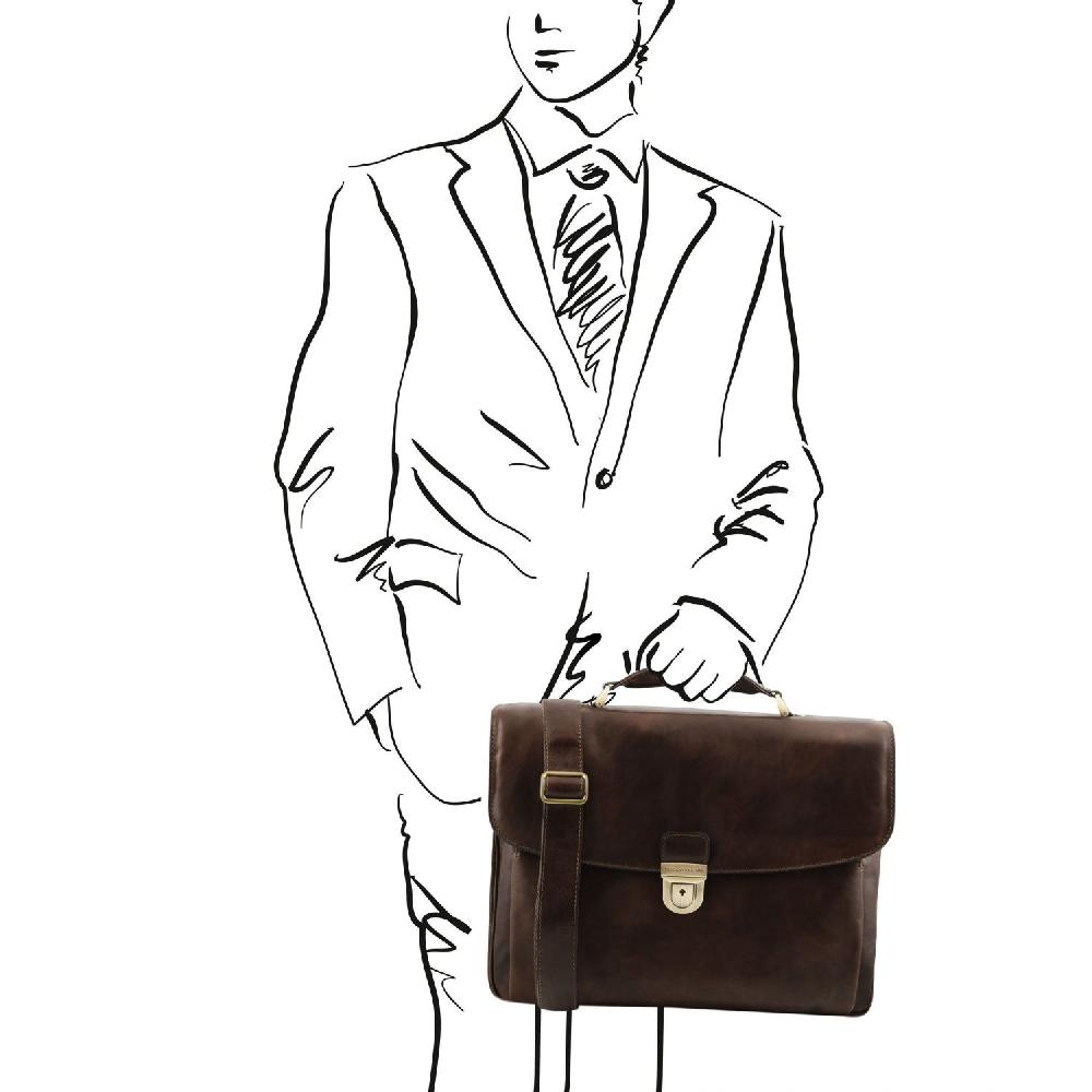 Tuscany Leather Borsa Porta Computer TL SMART Multiscomparto in Pelle Hotsell