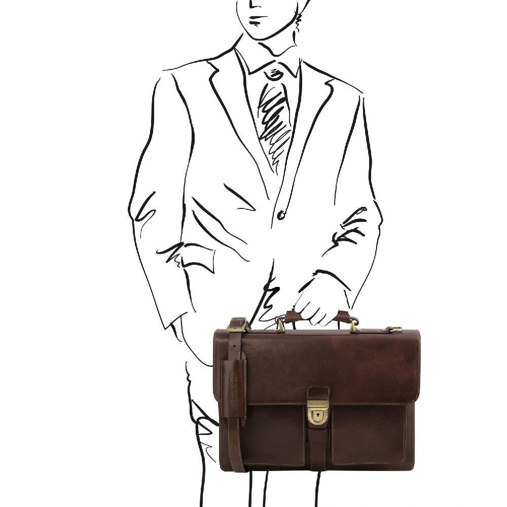 Tuscany Leather Borsa da Lavoro in Pelle 3 Scomparti I Più Venduti