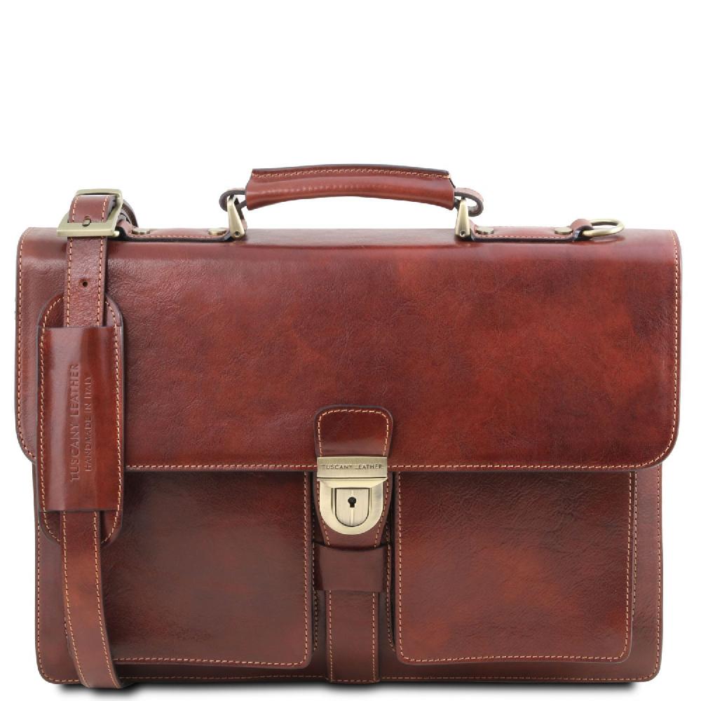 Tuscany Leather Borsa da Lavoro in Pelle 3 Scomparti Vendite Flash