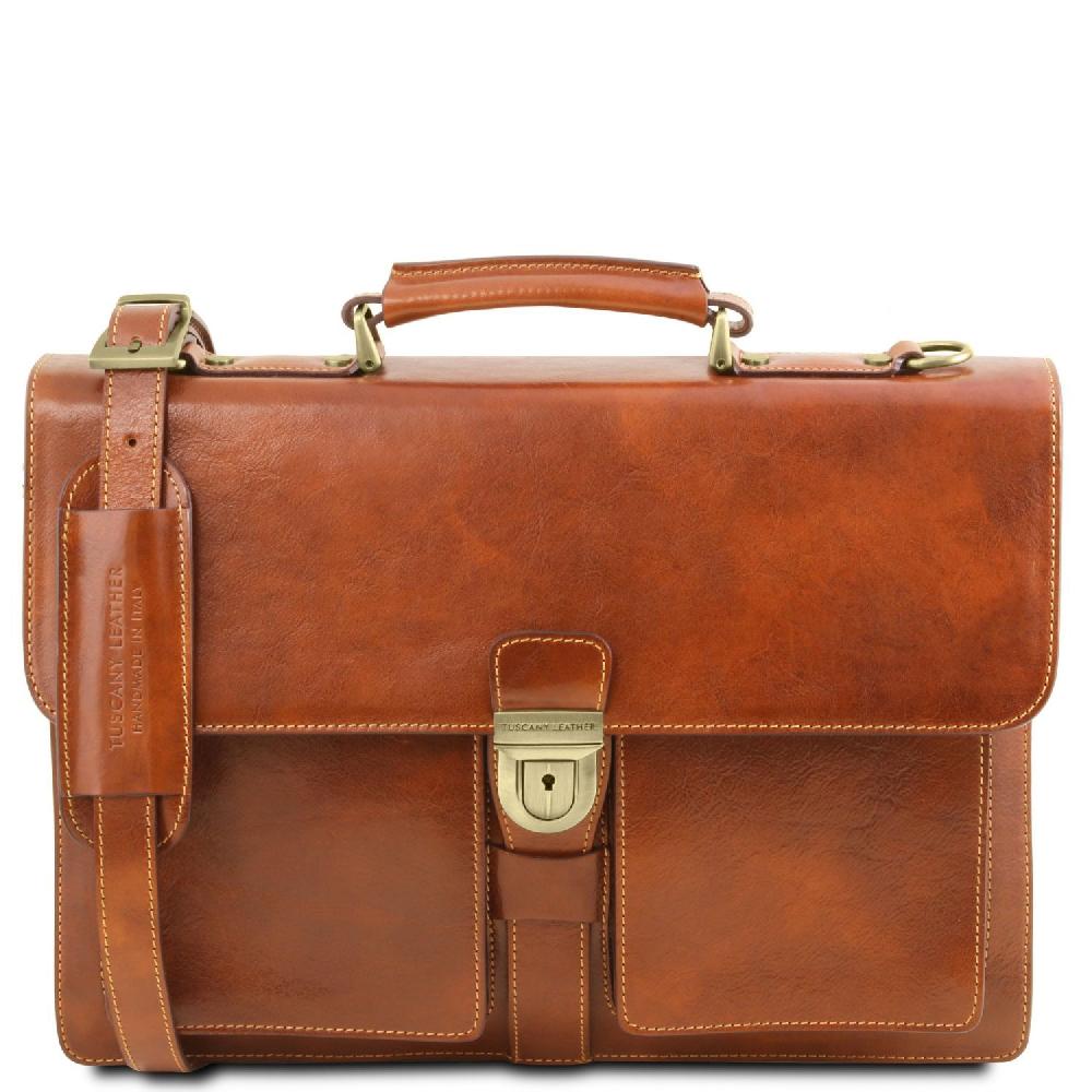 Tuscany Leather Borsa da Lavoro in Pelle 3 Scomparti Negozio