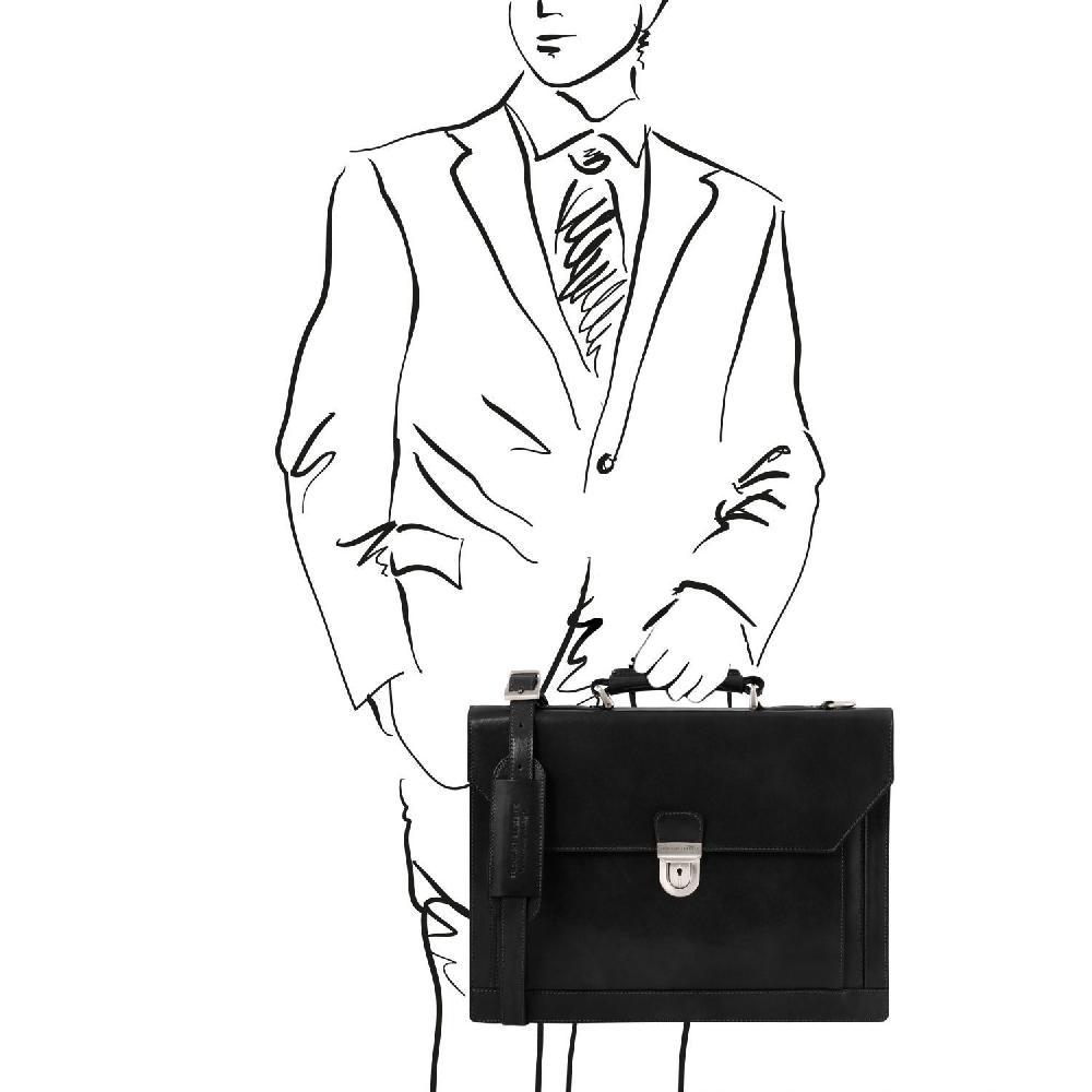 Tuscany Leather Cartella in Pelle 3 Scomparti Sconto di tempo limitato