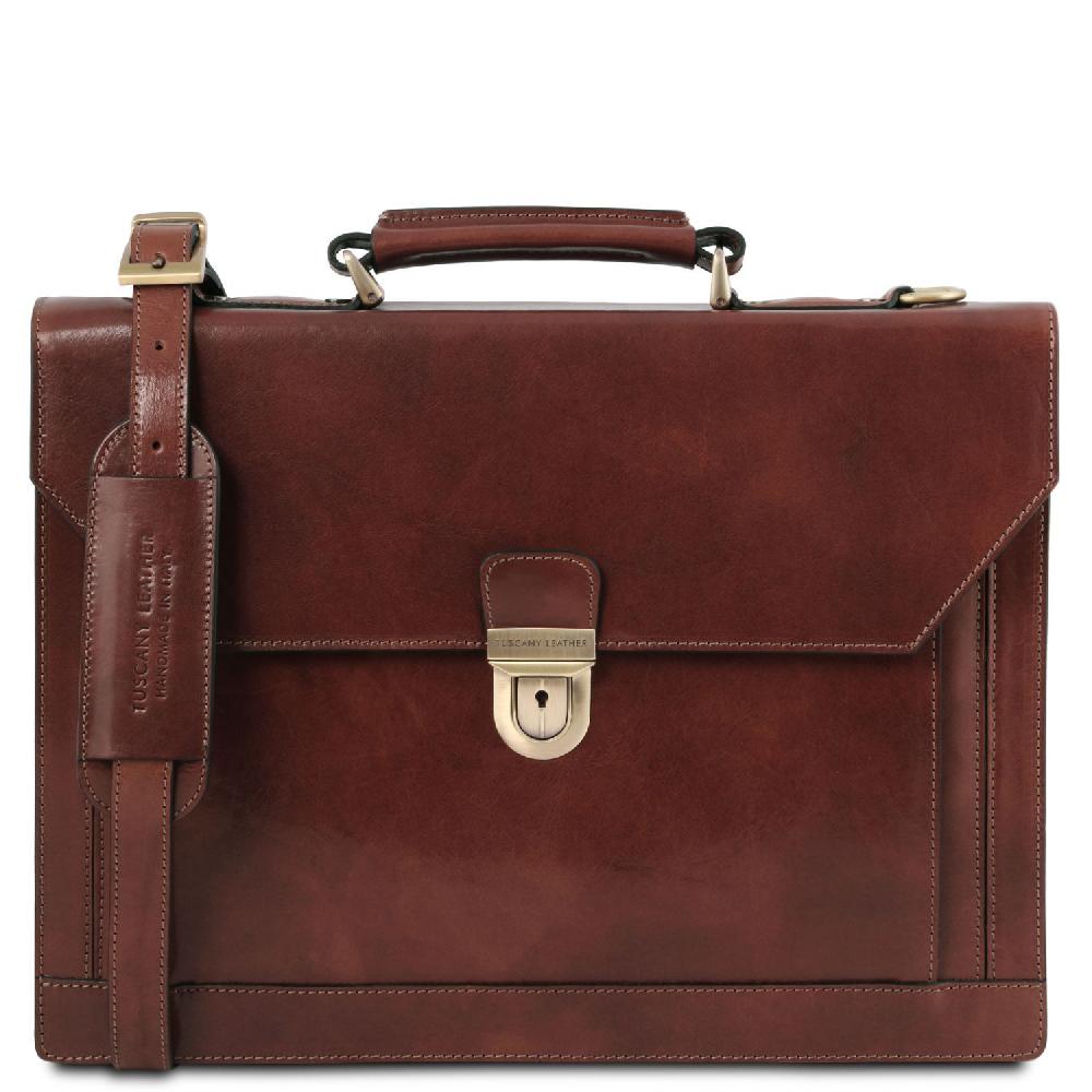 Tuscany Leather Cartella in Pelle 3 Scomparti Prezzo di fabbrica