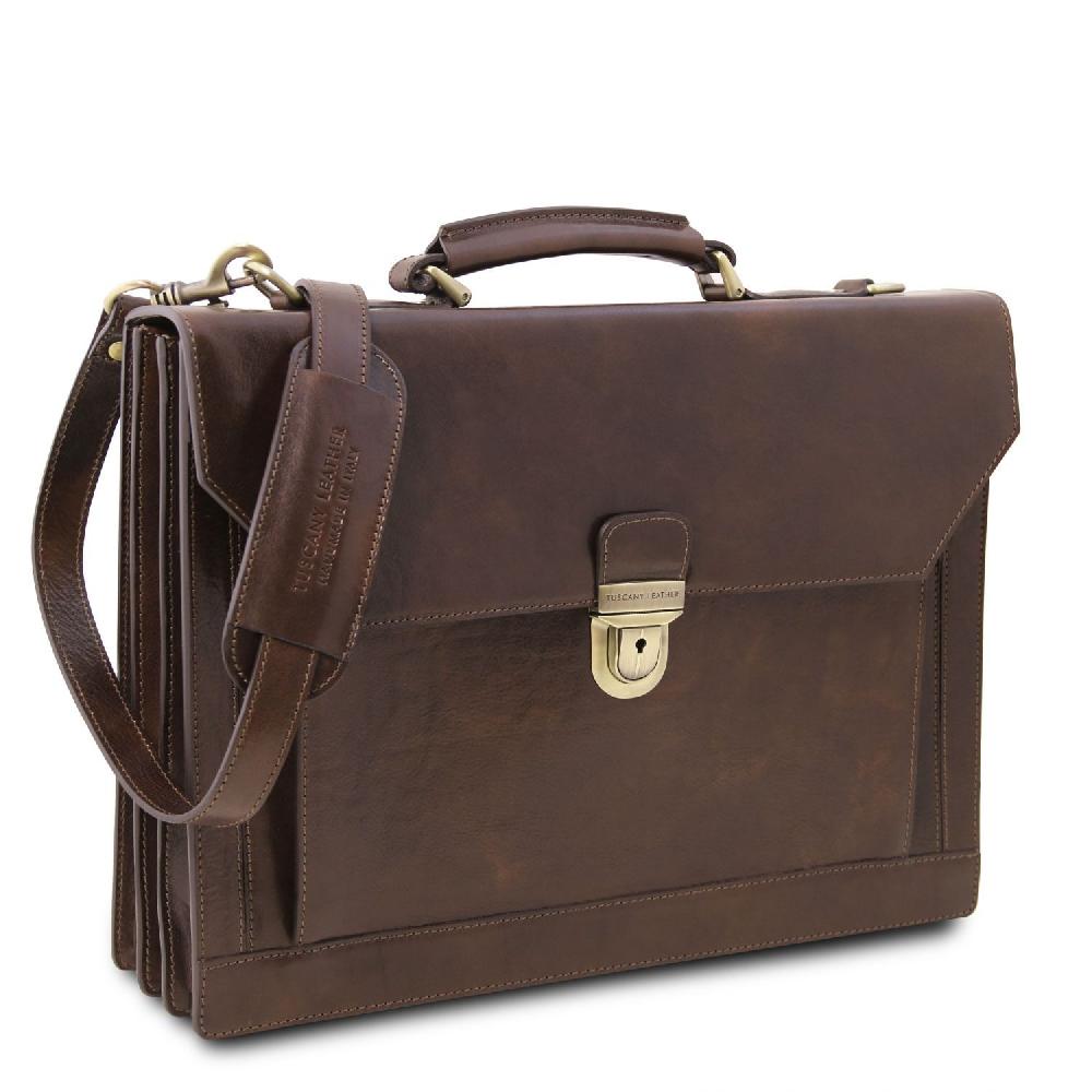 Tuscany Leather Cartella in Pelle 3 Scomparti Prezzo di fabbrica