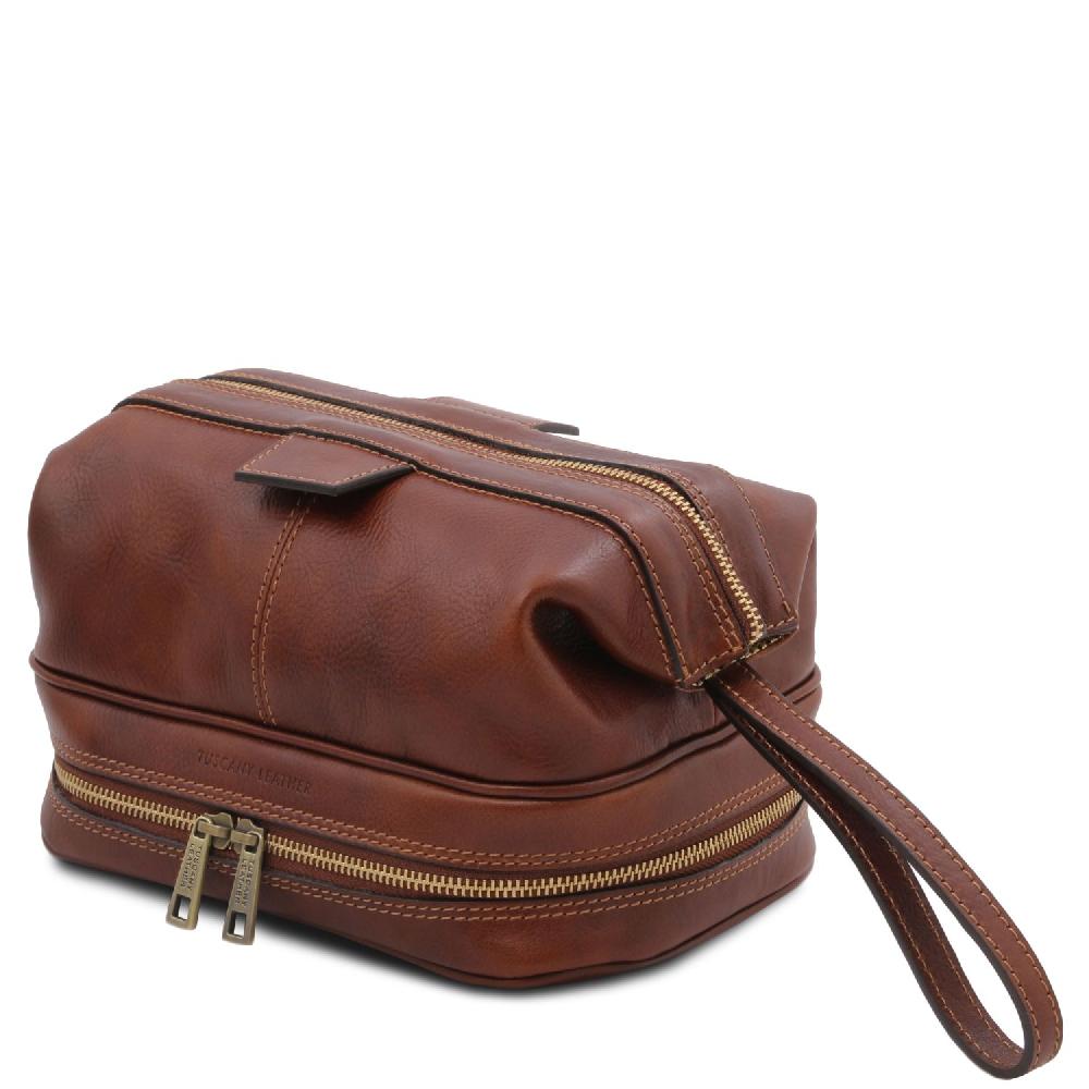 Tuscany Leather Beauty Case in Pelle Vendita calda