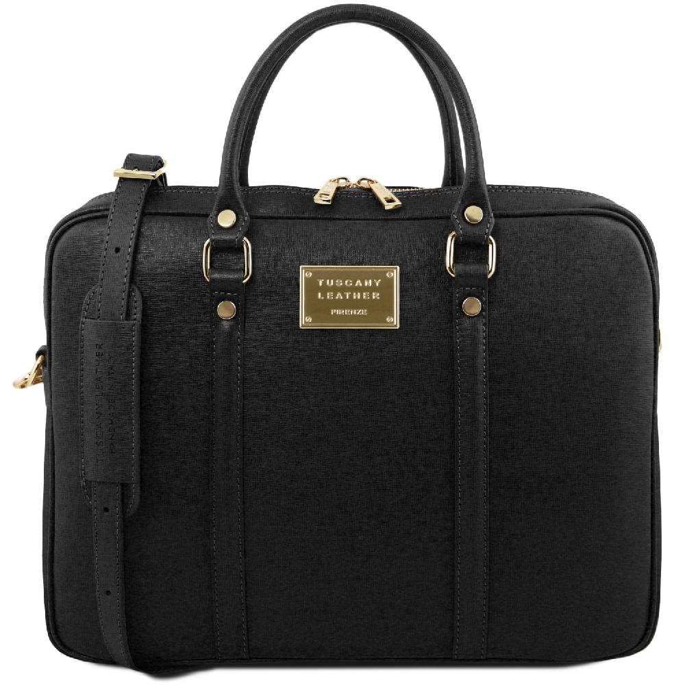 Tuscany Leather Borsa Porta Computer da Donna in Pelle Saffiano Limitato a 3 giorni