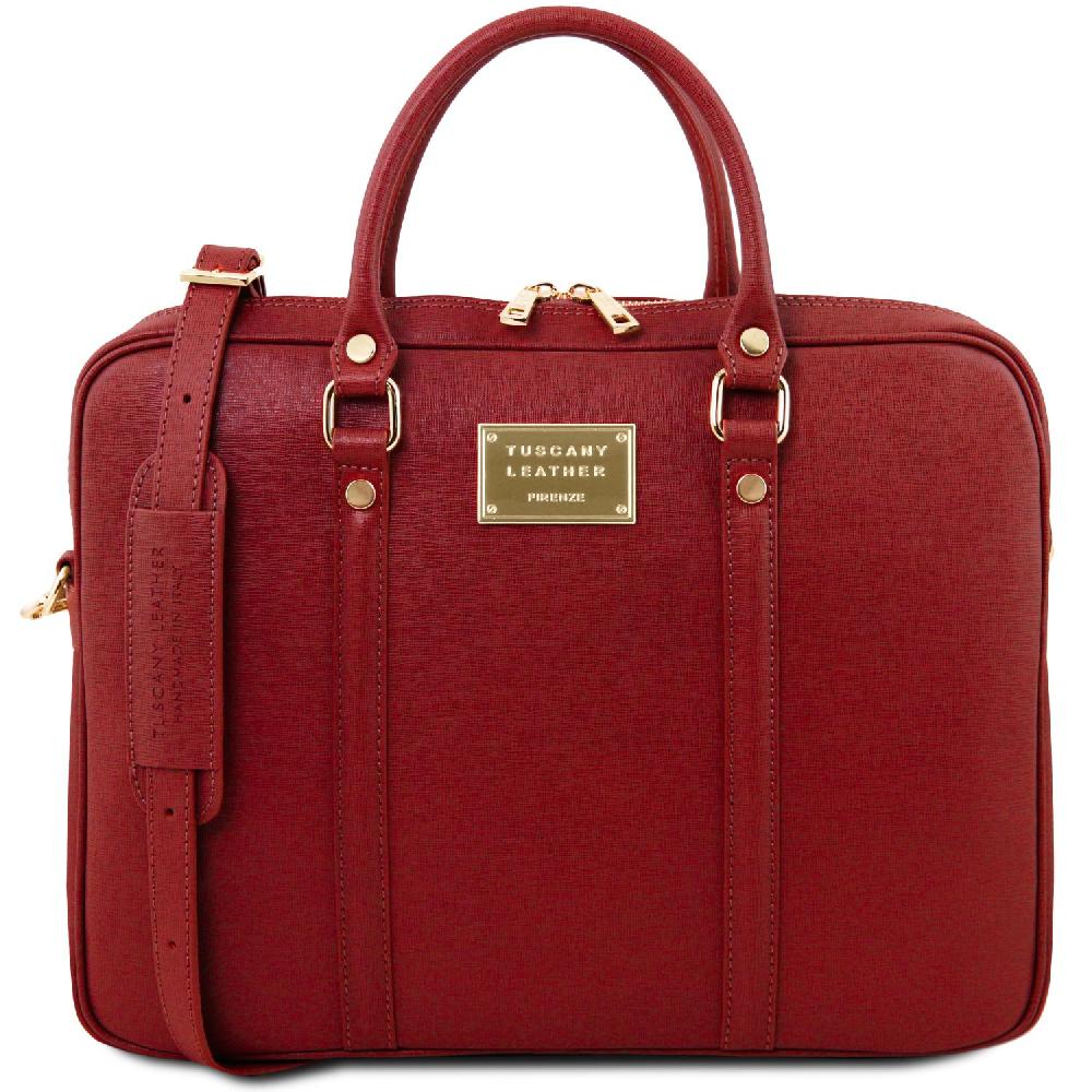 Tuscany Leather Borsa Porta Computer da Donna in Pelle Saffiano Black Friday Prezzi