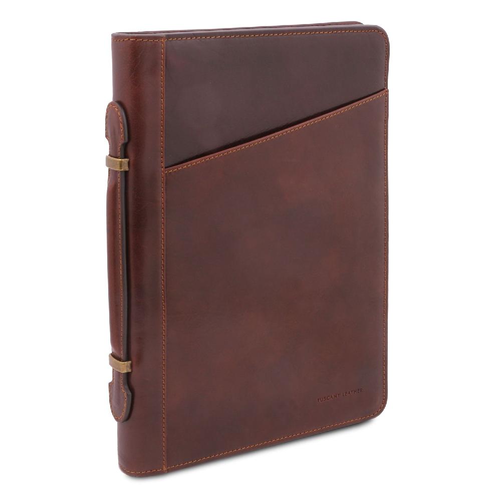 Tuscany Leather Esclusivo Portadocumenti in Pelle con Anelli e Manico Duty-free