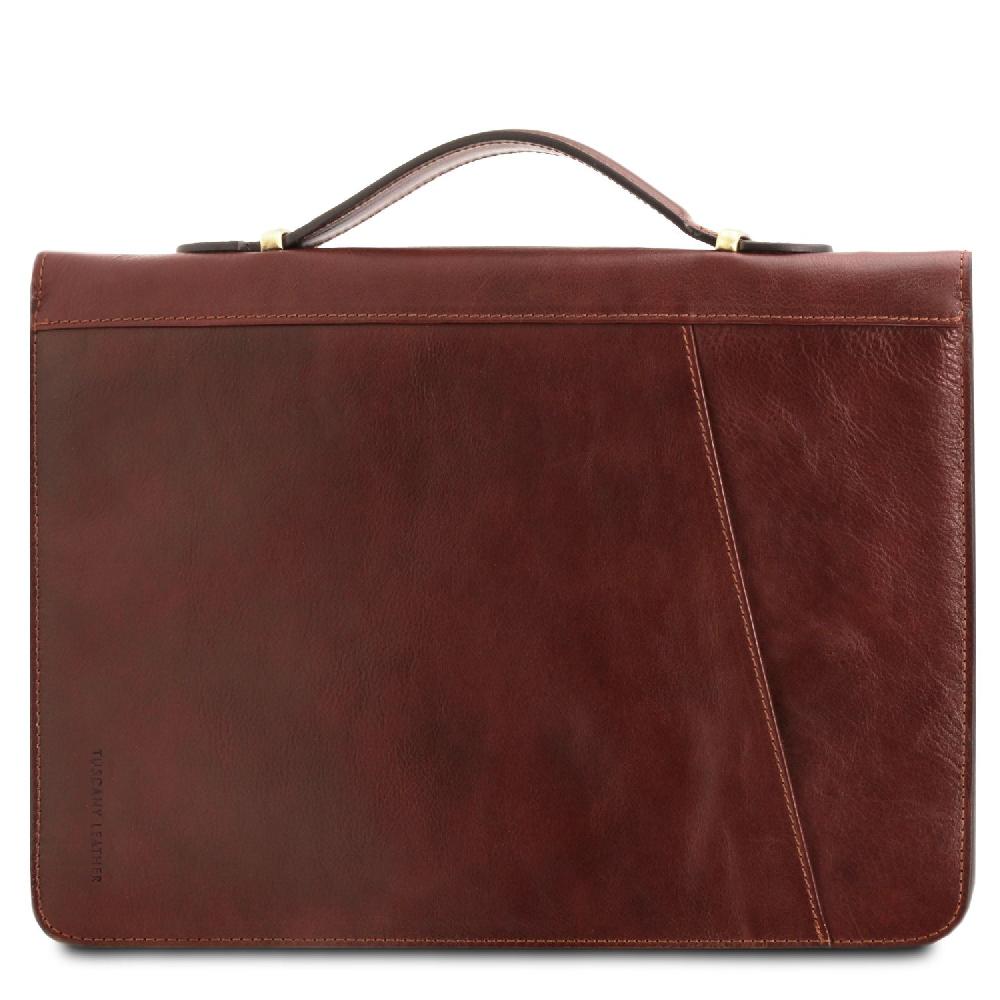 Tuscany Leather Esclusivo Portadocumenti in Pelle con Anelli e Manico Duty-free