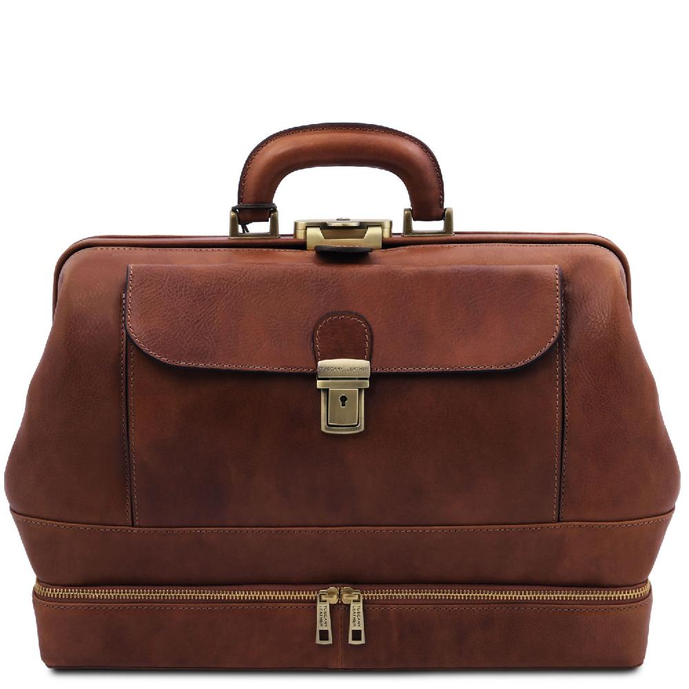 Tuscany Leather Esclusiva Borsa Medico in Pelle con Doppio Fondo Shopping Online