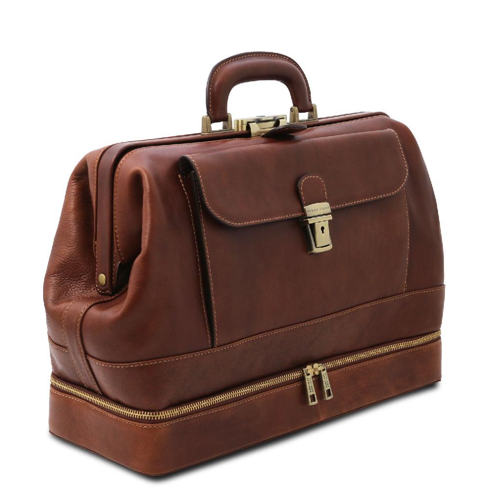 Tuscany Leather Esclusiva Borsa Medico in Pelle con Doppio Fondo Shopping Online