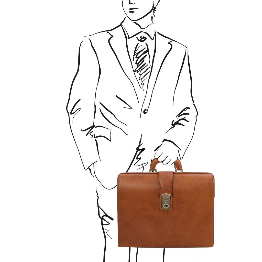 Tuscany Leather Borsa Medico in Pelle 3 Scomparti Saldi