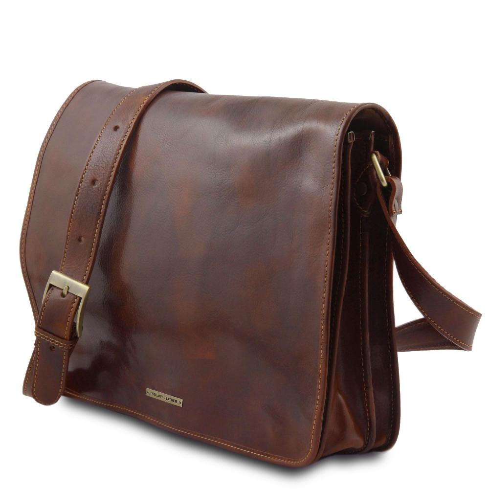 Tuscany Leather Borsa a Tracolla 2 Scomparti in Pelle Sconto di tempo limitato