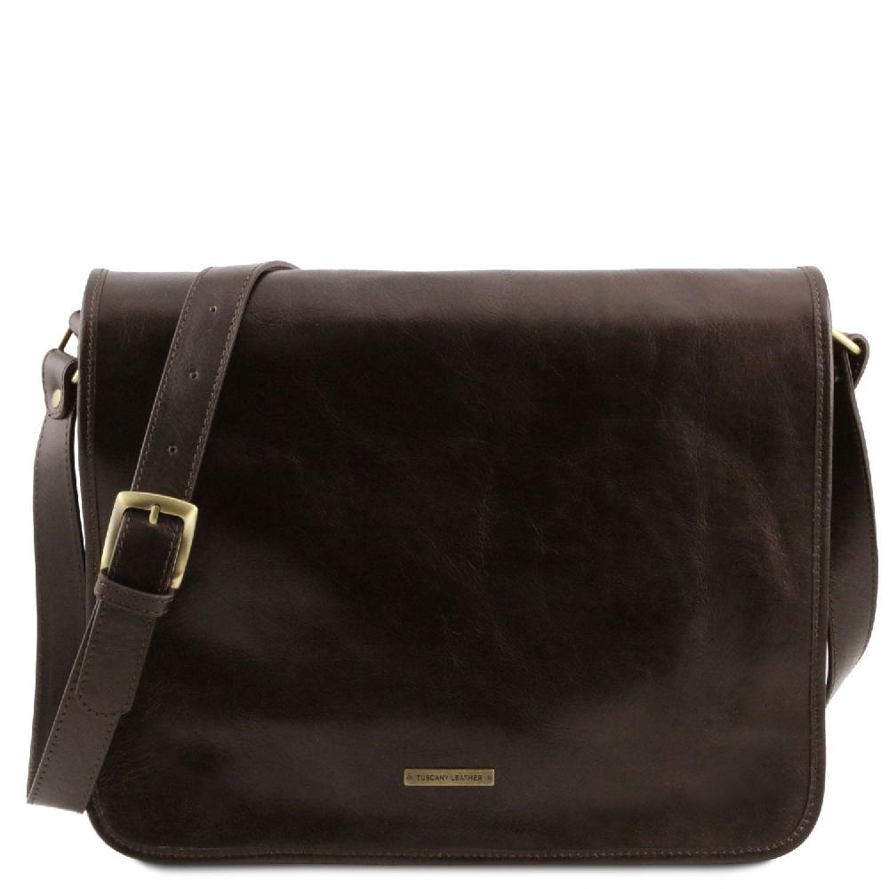 Tuscany Leather Borsa a Tracolla 2 Scomparti - Misura Grande Prezzo di fabbrica