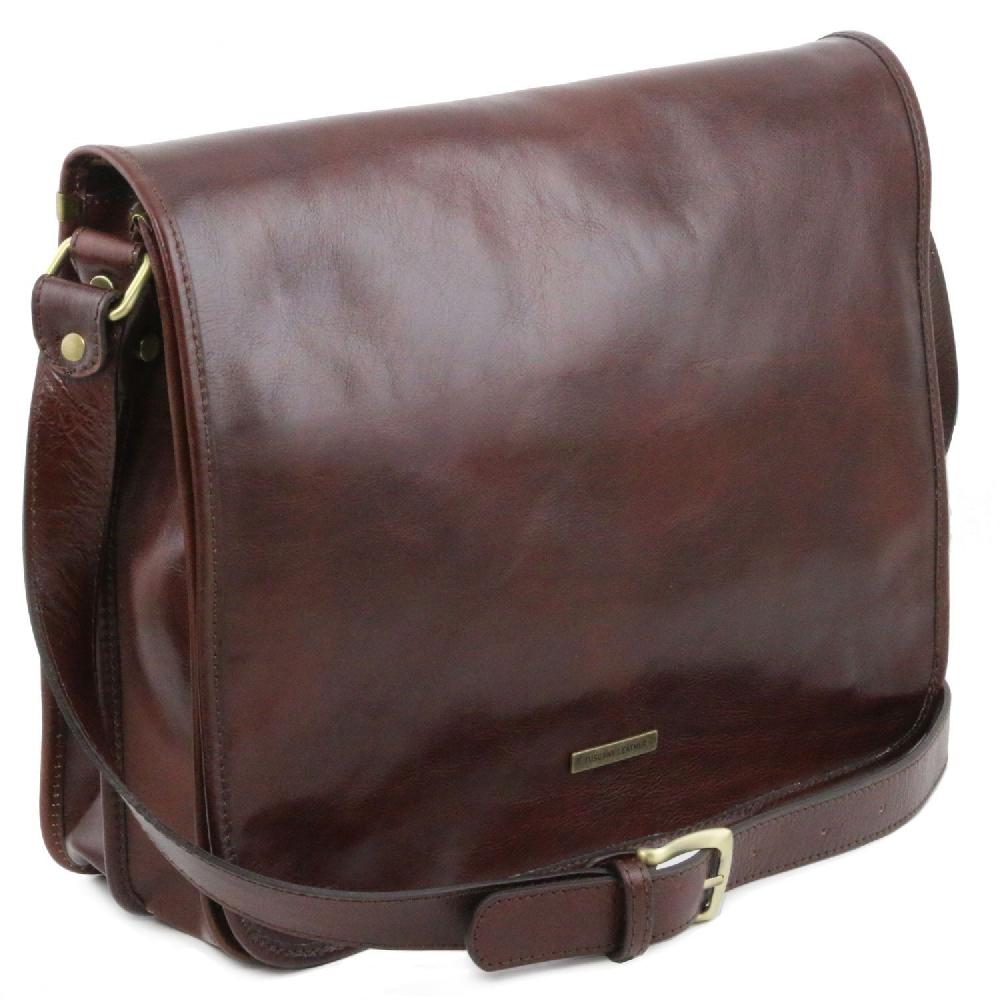 Tuscany Leather Borsa a Tracolla 2 Scomparti - Misura Grande Prezzo di fabbrica