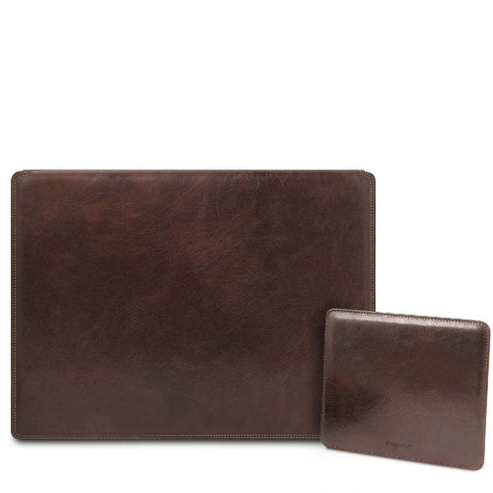 Tuscany Leather Sottomano da Scrivania con Ribalta e Tappetino per Mouse in Pelle Offerta Giorno del Papà