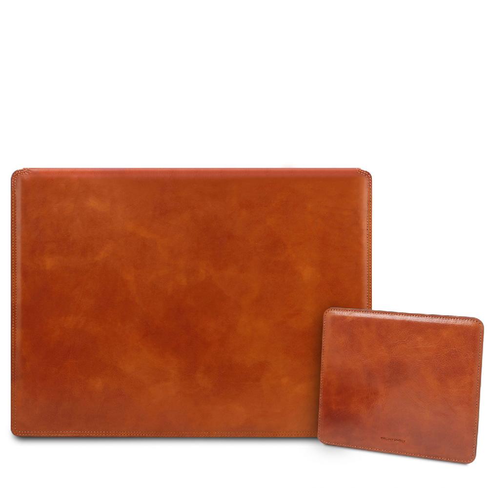 Tuscany Leather Sottomano da Scrivania con Ribalta e Tappetino per Mouse in Pelle Offerta Anniversario