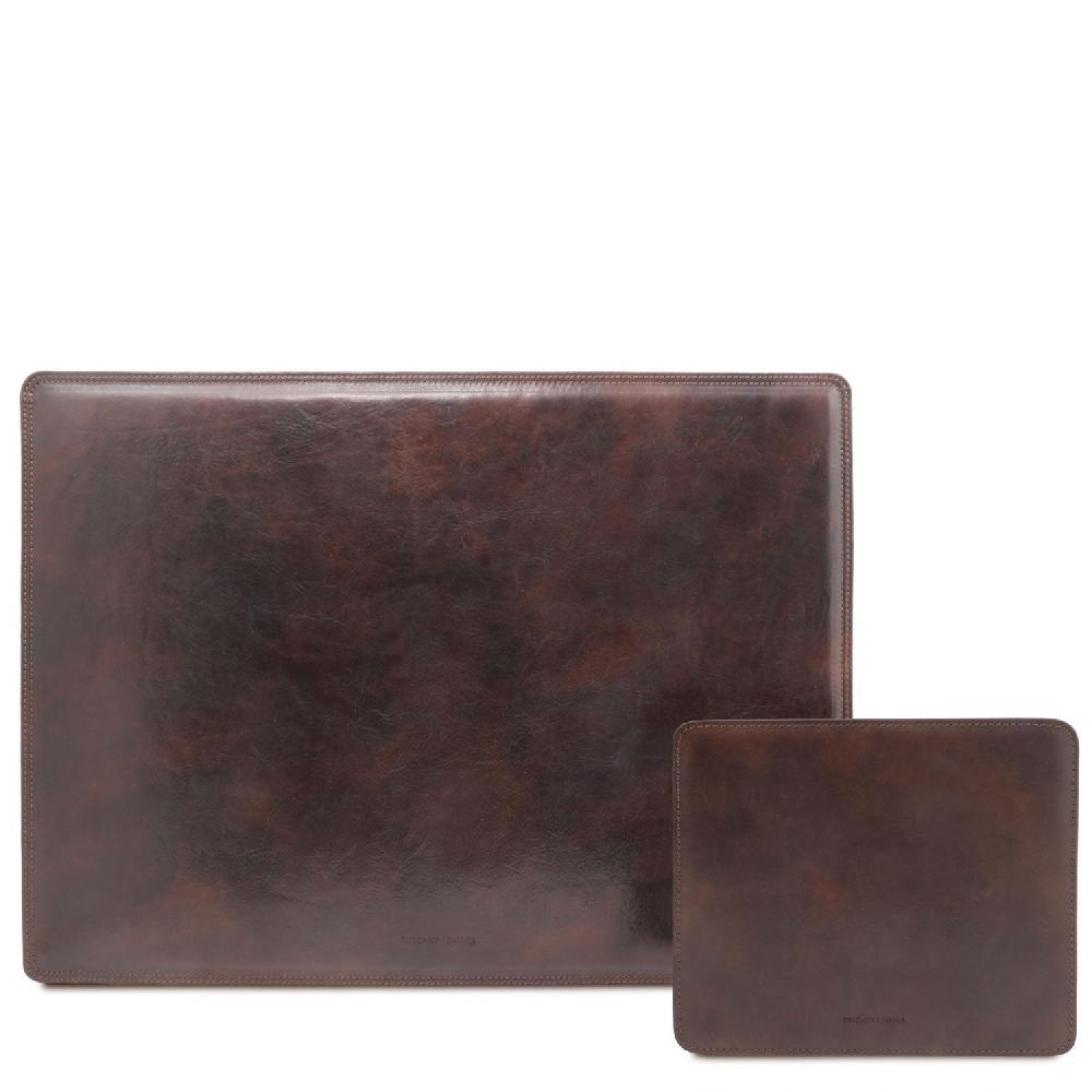 Tuscany Leather Sottomano da Scrivania e Tappetino per Mouse in Pelle Sconti VIP