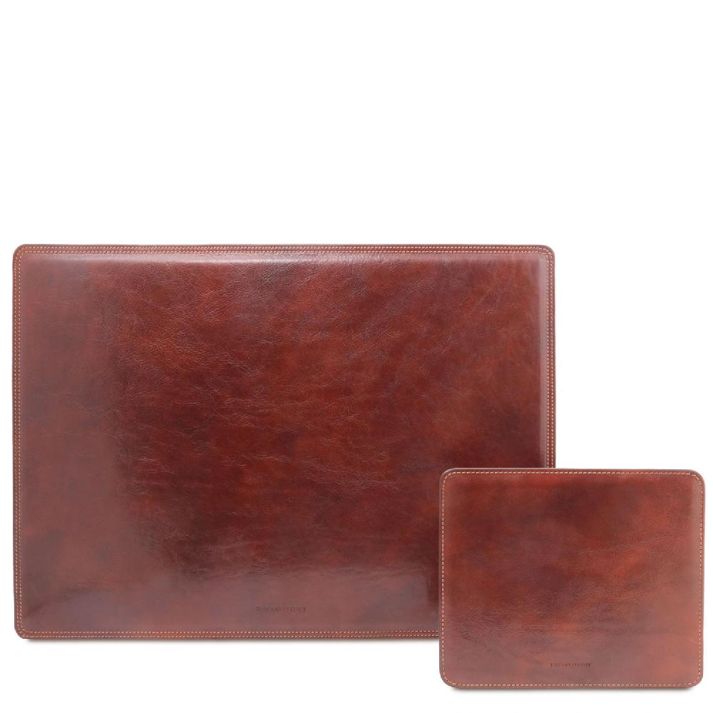 Tuscany Leather Sottomano da Scrivania e Tappetino per Mouse in Pelle Prezzo basso