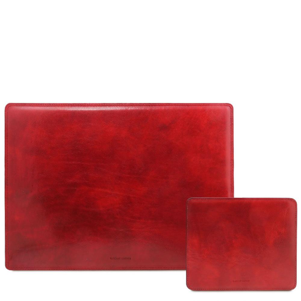 Tuscany Leather Sottomano da Scrivania e Tappetino per Mouse in Pelle Ritorno libero