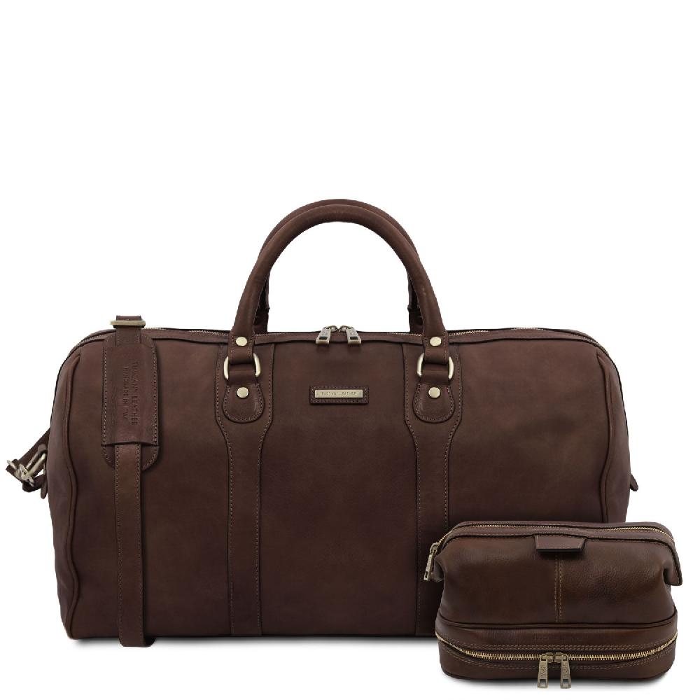Tuscany Leather Borsone da Viaggio in Pelle e Beauty Case in Pelle Ultimo giorno