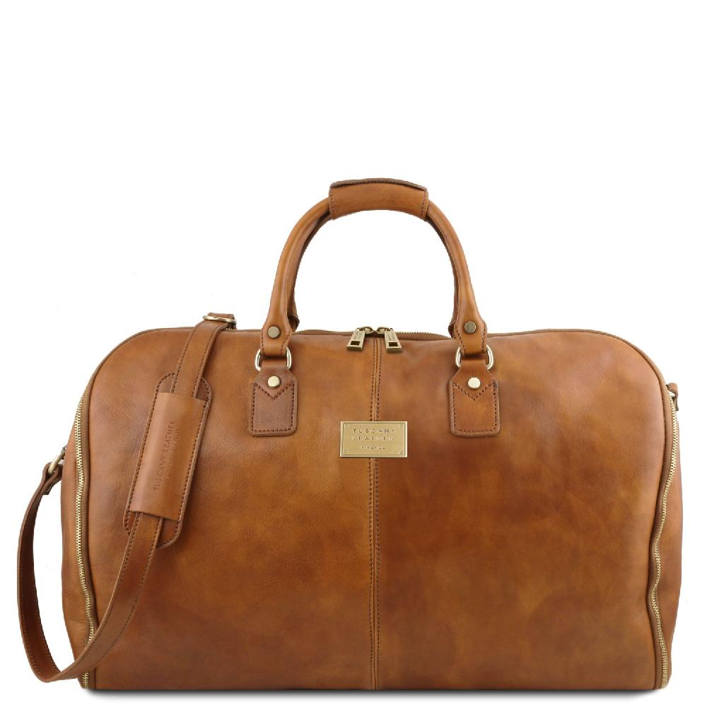 Tuscany Leather Borsone da Viaggio/Porta Abiti in Pelle Sostegno trimestrale