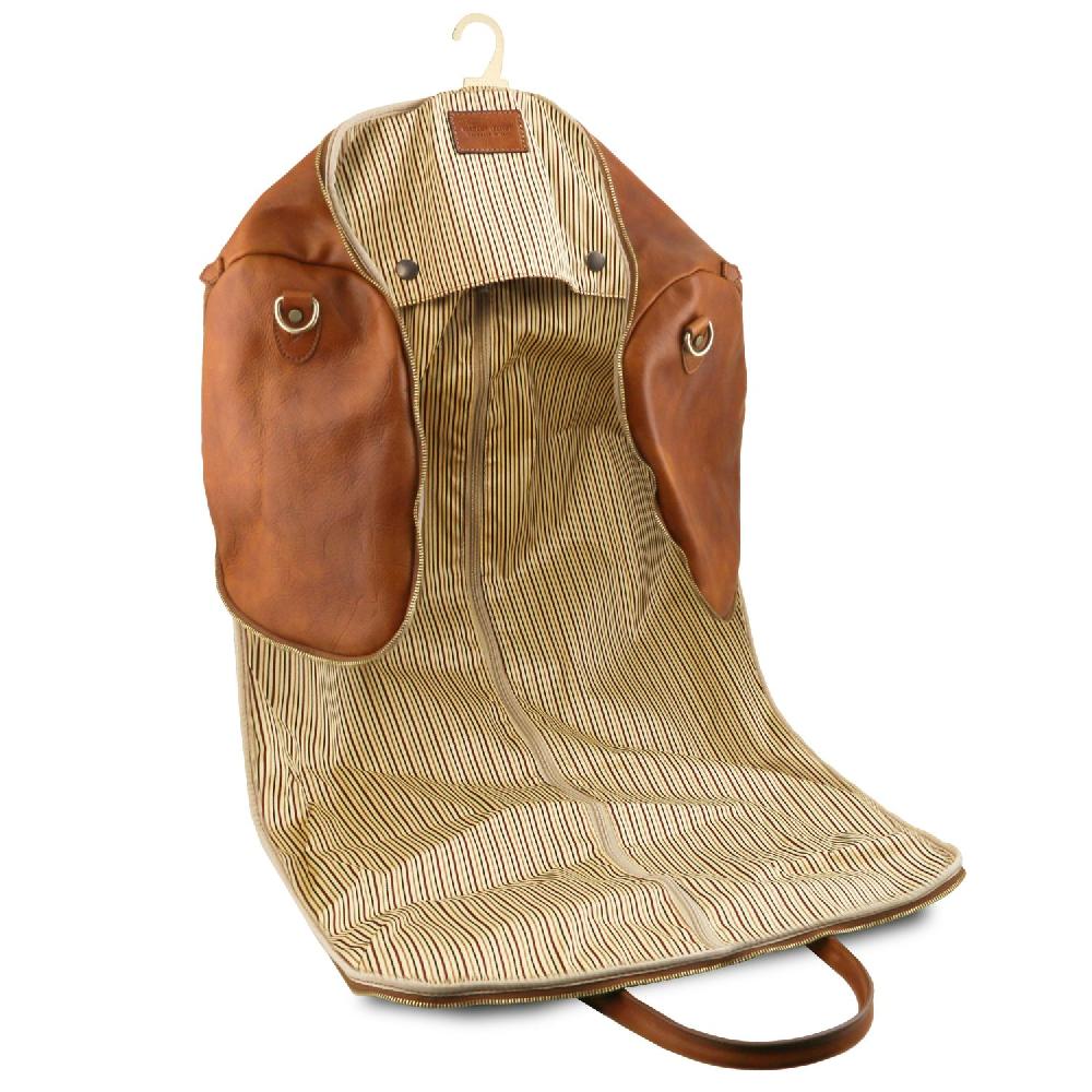 Tuscany Leather Borsone da Viaggio/Porta Abiti in Pelle Sostegno trimestrale