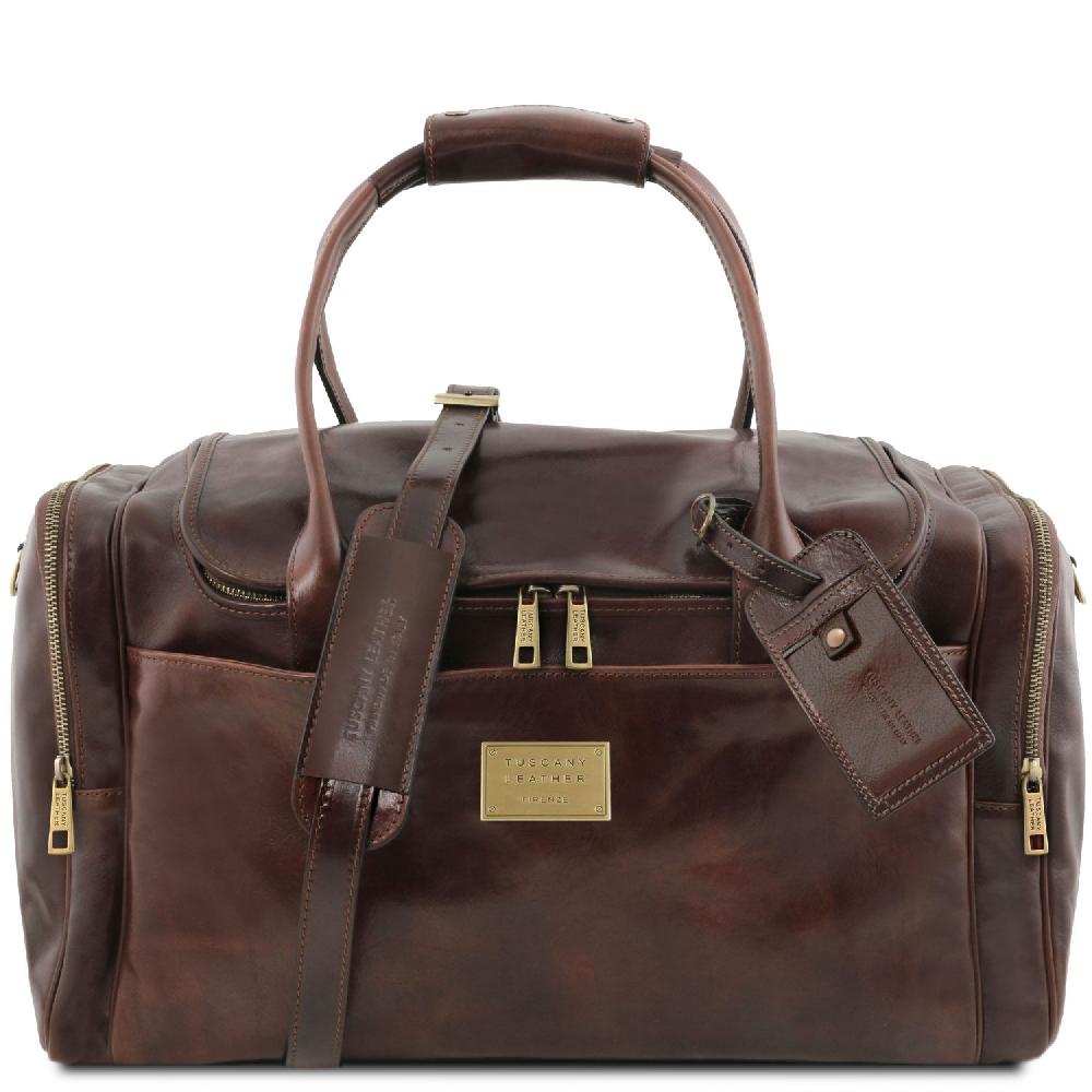 Tuscany Leather Borsone Viaggio in Pelle con Tasche Laterali Discount Store per i nuovi prodotti