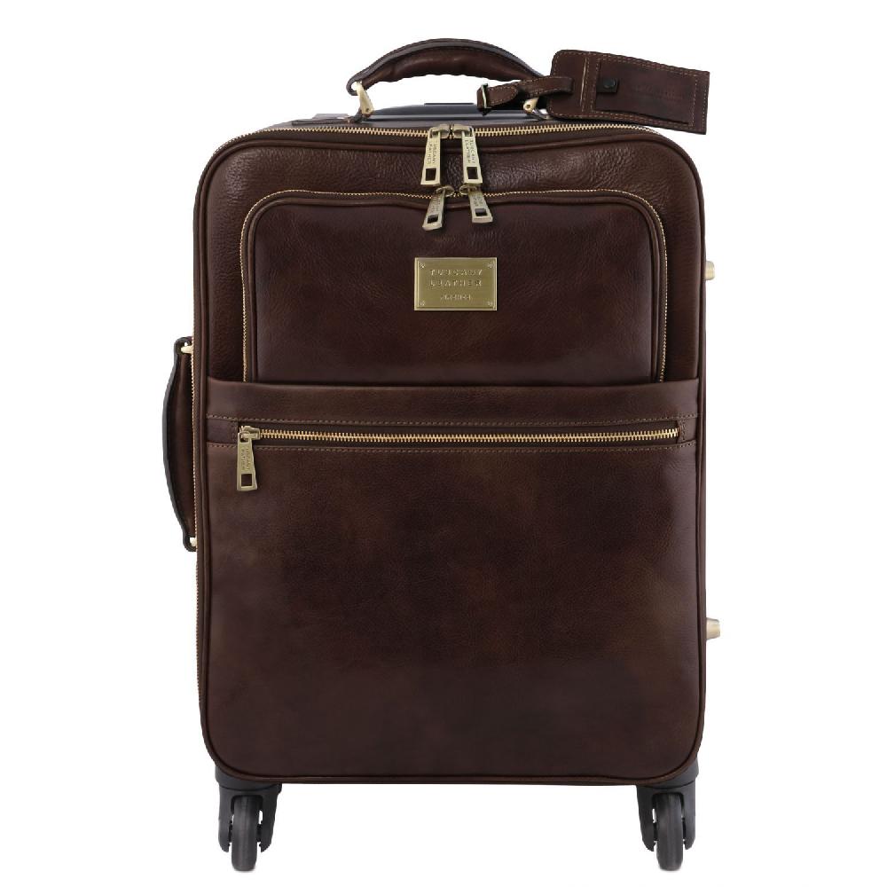 Tuscany Leather Trolley Verticale in Pelle con 4 Ruote In vendita