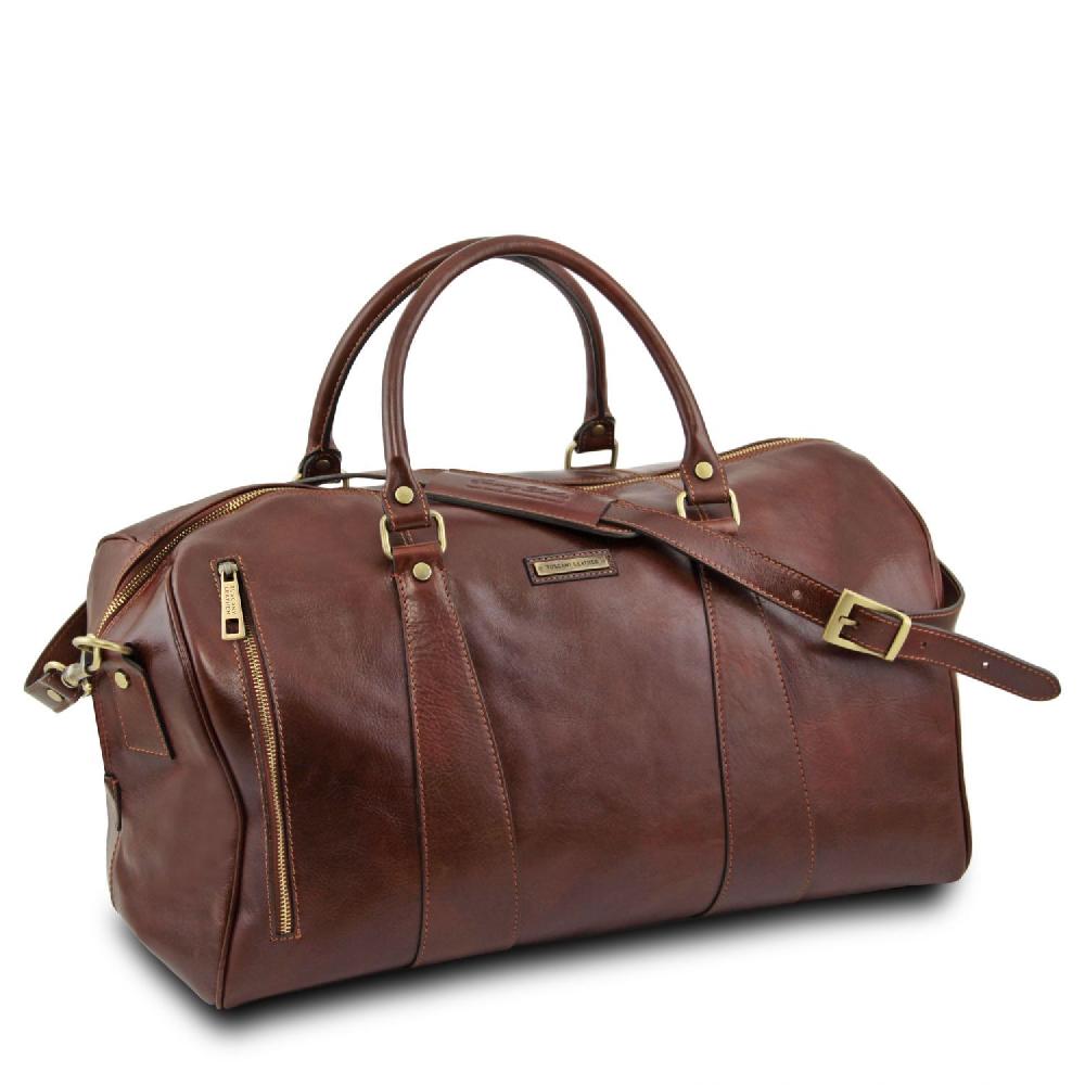 Tuscany Leather Borsone da Viaggio in Pelle - Misura Grande Italy