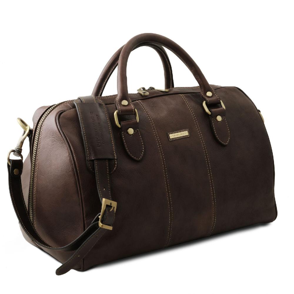 Tuscany Leather Borsone da Viaggio in Pelle - Misura Piccola In Linea