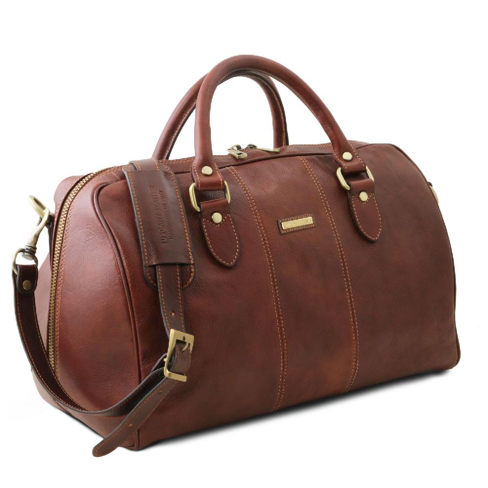 Tuscany Leather Borsone da Viaggio in Pelle - Misura Piccola Nuovo