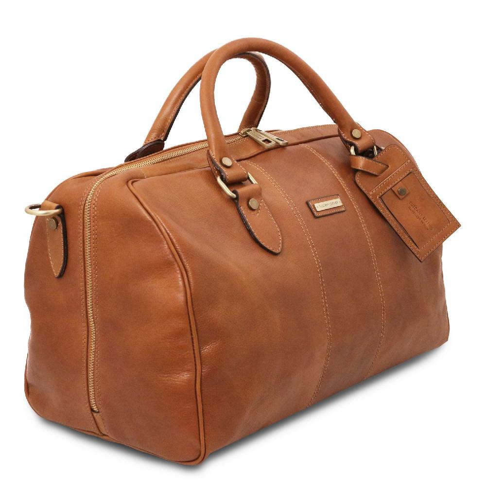 Tuscany Leather Borsone da Viaggio in Pelle - Misura Piccola Qualità