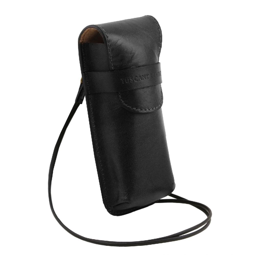 Tuscany Leather Esclusivo Portaocchiali/Portacellulare/porta Orologio a Tracolla in Pelle Sottocosto