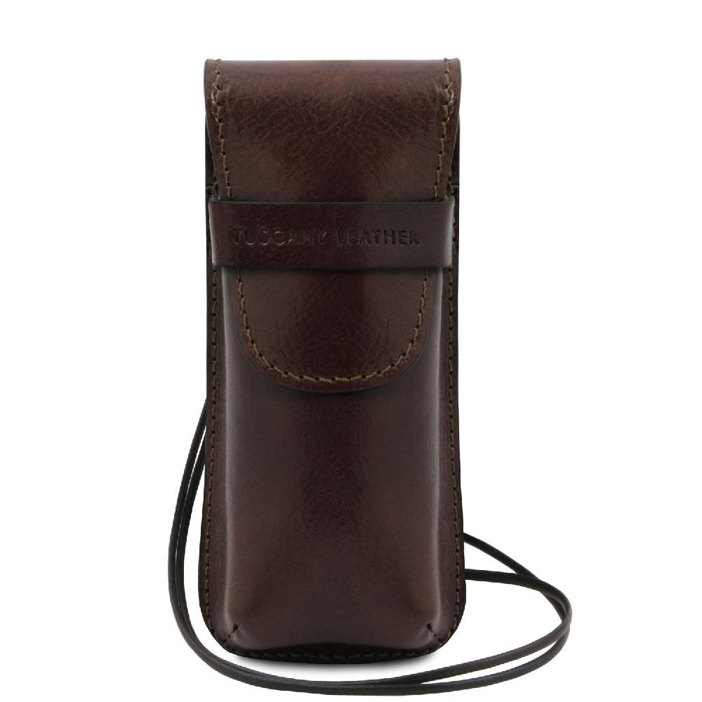 Tuscany Leather Esclusivo Portaocchiali/Portacellulare/porta Orologio a Tracolla in Pelle Convenienza