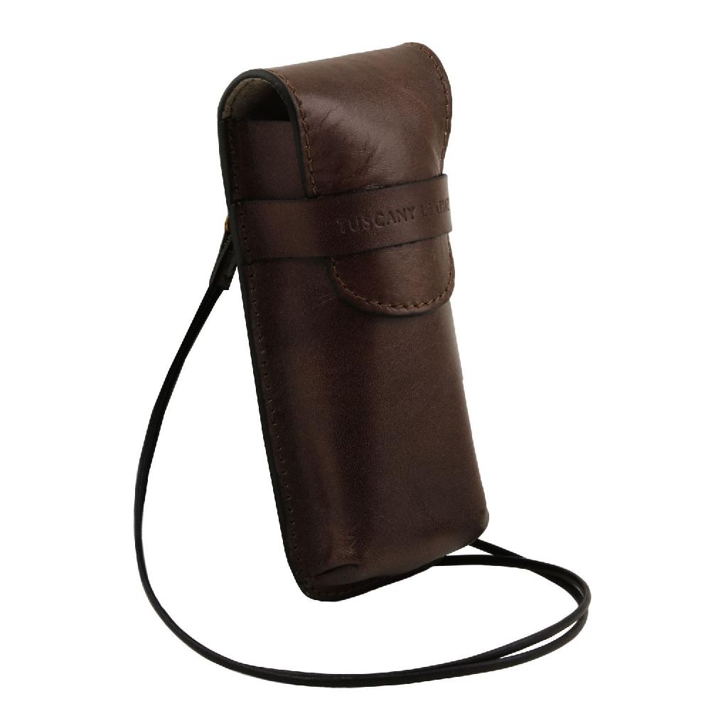 Tuscany Leather Esclusivo Portaocchiali/Portacellulare/porta Orologio a Tracolla in Pelle Convenienza