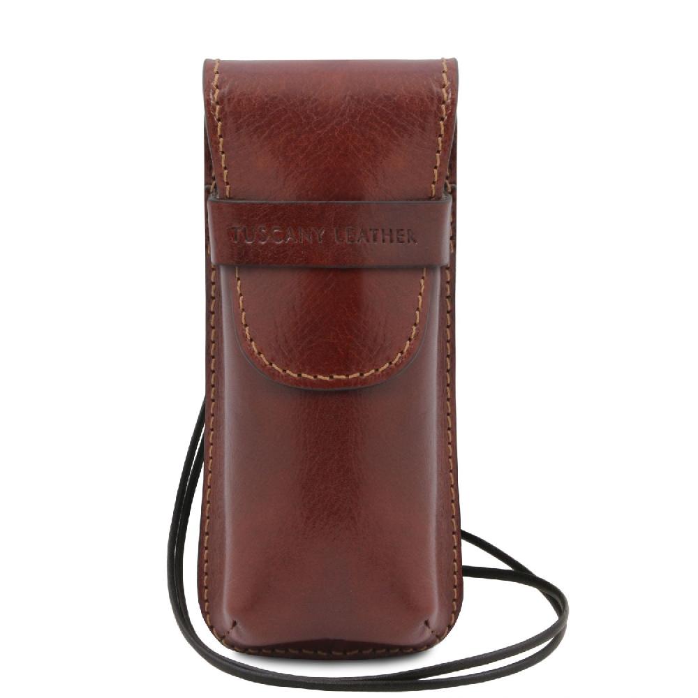 Tuscany Leather Esclusivo Portaocchiali/Portacellulare/porta Orologio a Tracolla in Pelle Novità