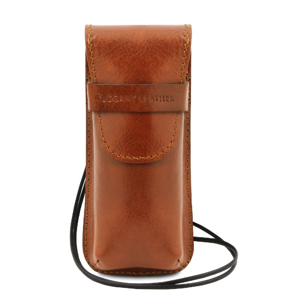 Tuscany Leather Esclusivo Portaocchiali/Portacellulare/porta Orologio a Tracolla in Pelle Presa