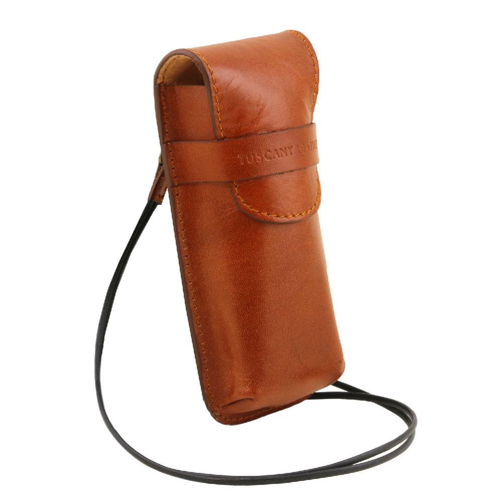 Tuscany Leather Esclusivo Portaocchiali/Portacellulare/porta Orologio a Tracolla in Pelle Presa