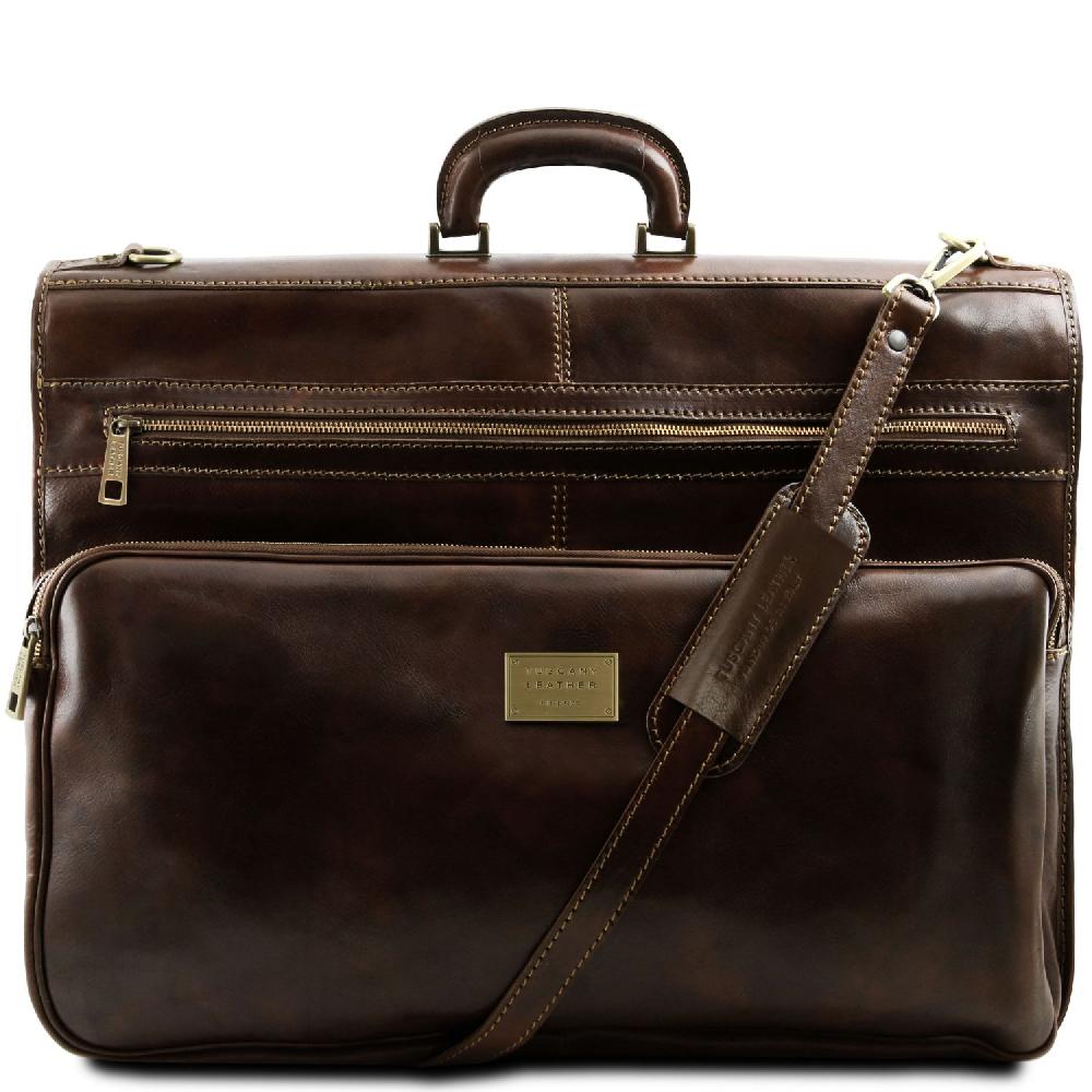Tuscany Leather Porta Abiti in Pelle con Tascone Davanti In Vendita