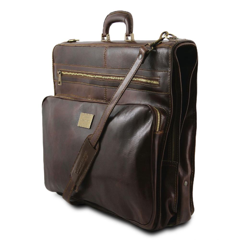 Tuscany Leather Porta Abiti in Pelle con Tascone Davanti In Vendita