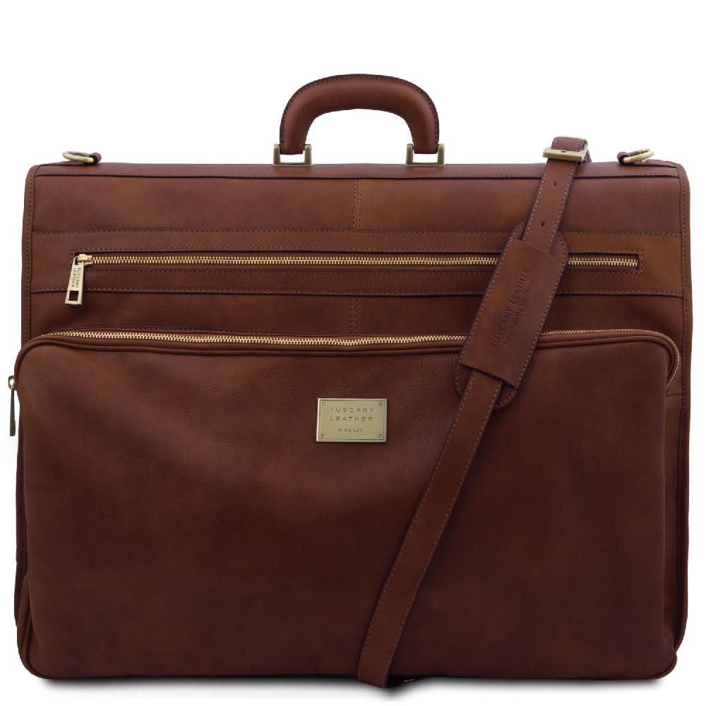 Tuscany Leather Porta Abiti in Pelle con Tascone Davanti Hotsell