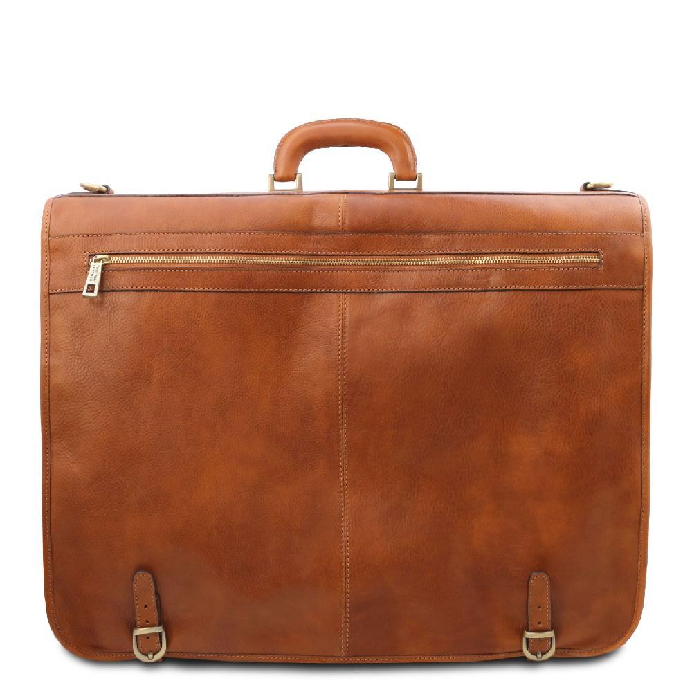 Tuscany Leather Porta Abiti in Pelle con Tascone Davanti Vendita Calda