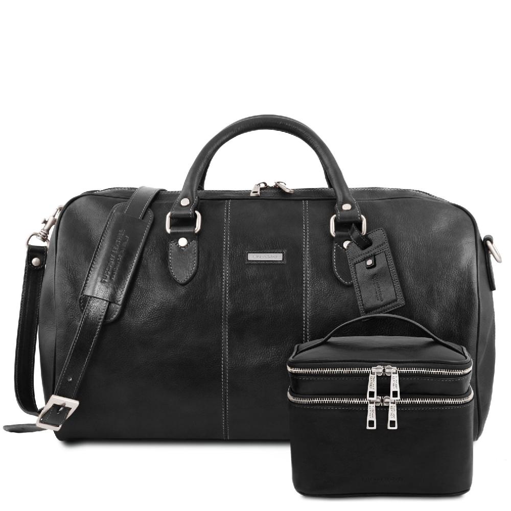 Tuscany Leather Borsone da Viaggio in Pelle e Beauty Case in Pelle Nuova