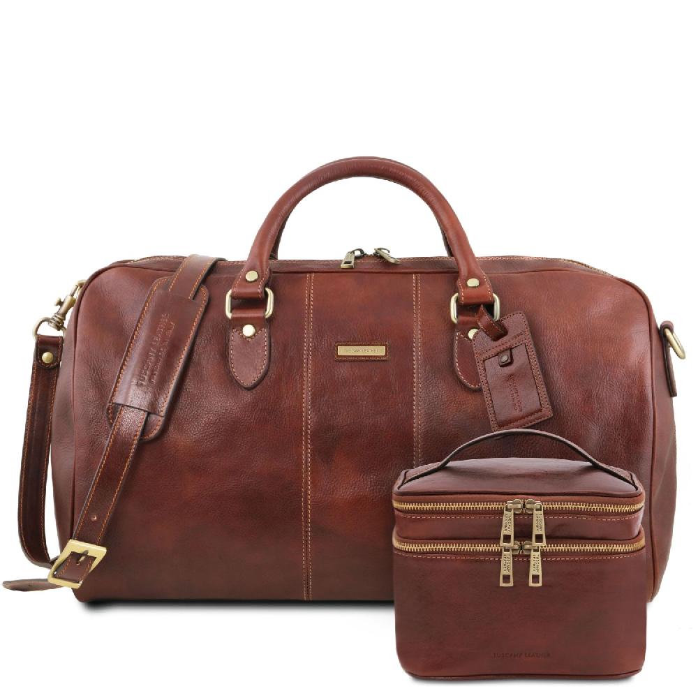 Tuscany Leather Borsone da Viaggio in Pelle e Beauty Case in Pelle Spedizione gratuita