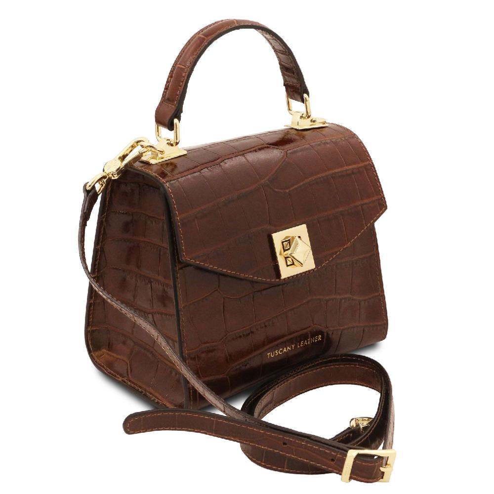 Tuscany Leather Borsa a Mano in Pelle Stampa Cocco Offerta settimanale
