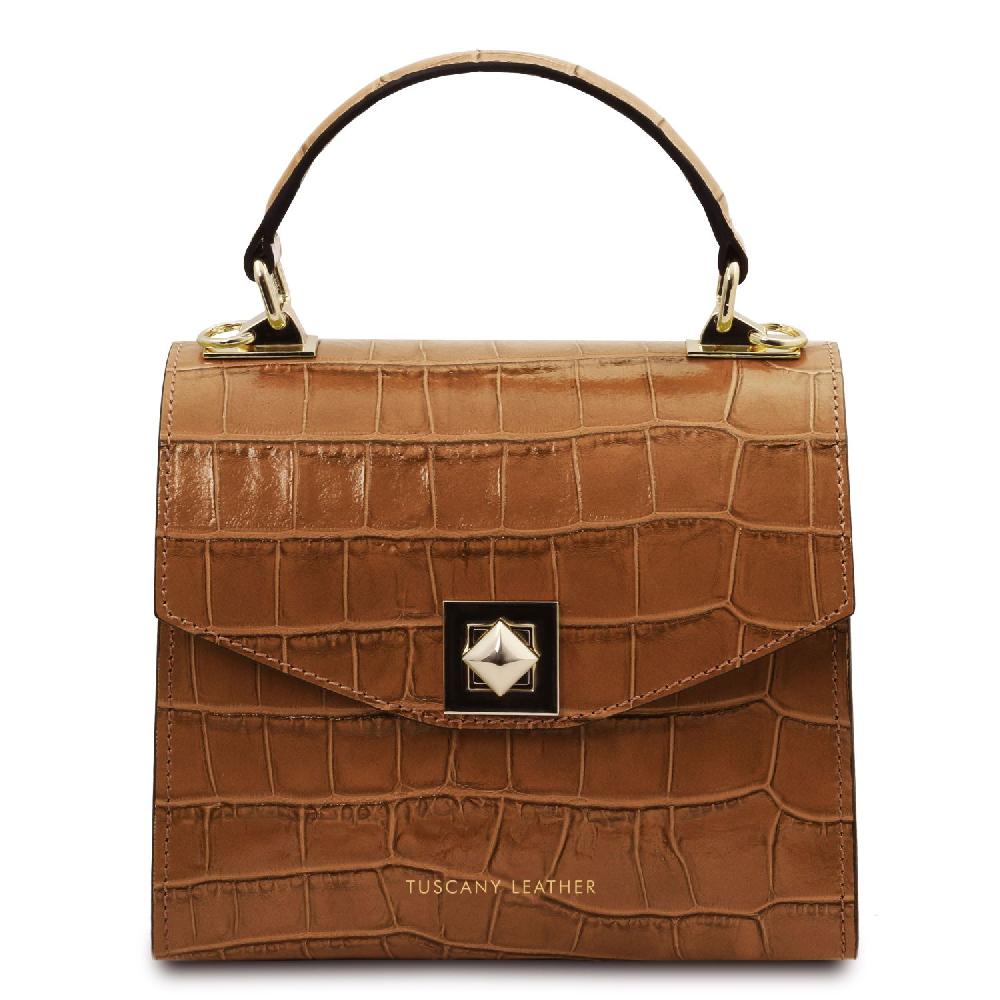 Tuscany Leather Borsa a Mano in Pelle Stampa Cocco Ritorno libero