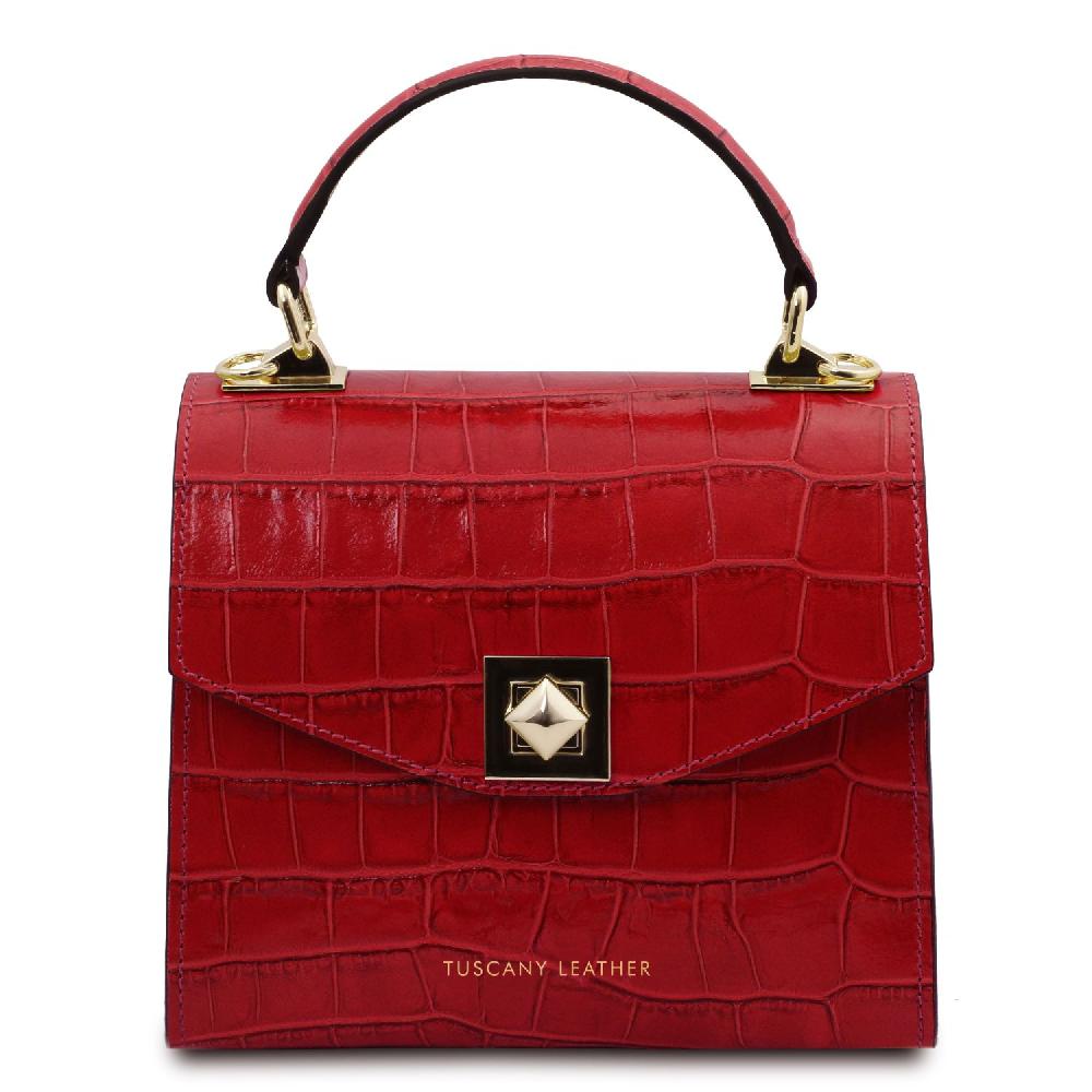 Tuscany Leather Borsa a Mano in Pelle Stampa Cocco Rilascio limitato