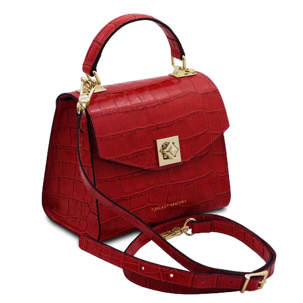 Tuscany Leather Borsa a Mano in Pelle Stampa Cocco Rilascio limitato